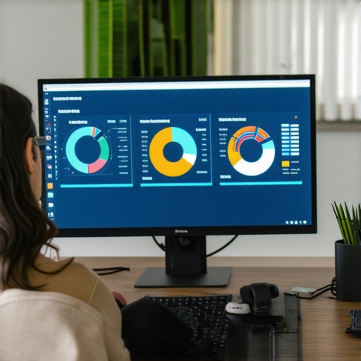Person analyzing local SEO metrics on a computer in Reno office