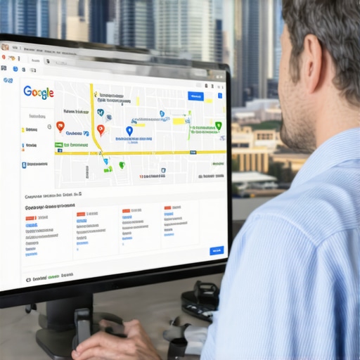 Consultant working on Google Maps optimization strategy with Reno cityscape
