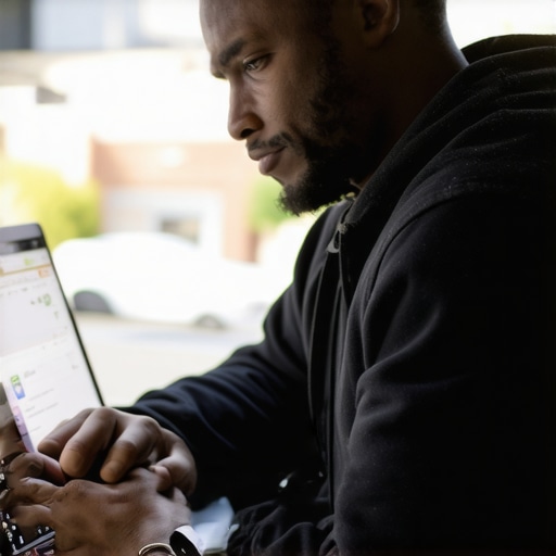 Business owner working on Google Maps profile with Reno city in background