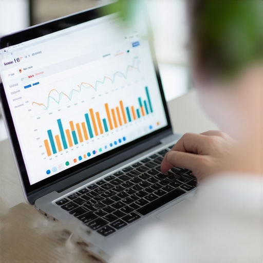 Business owner analyzing local SEO performance on laptop