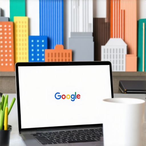 Business owner working on Google My Business profile with Reno cityscape