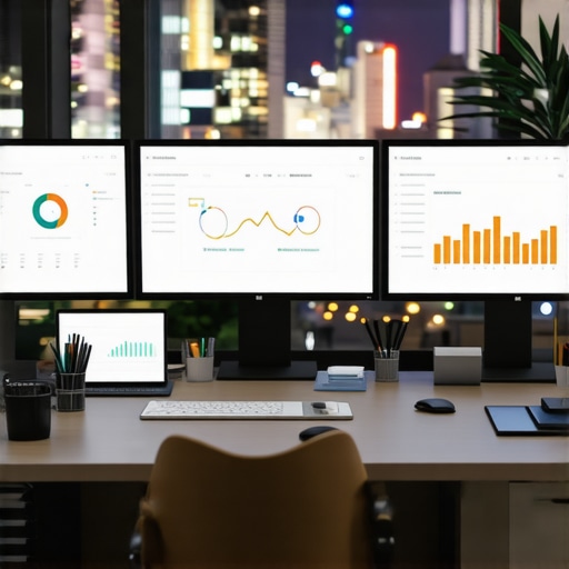 Desk setup with SEO software dashboards showing Reno business rankings and citation data.