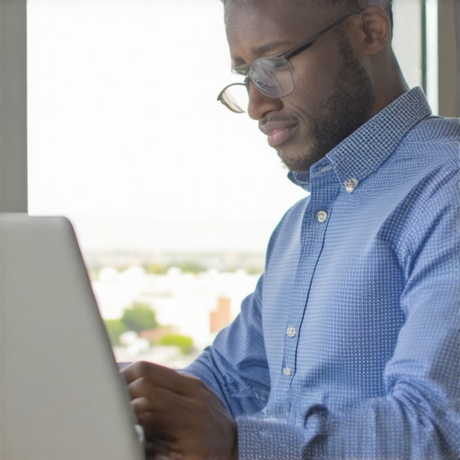 Business owner analyzing local SEO performance on a laptop with Reno cityscape